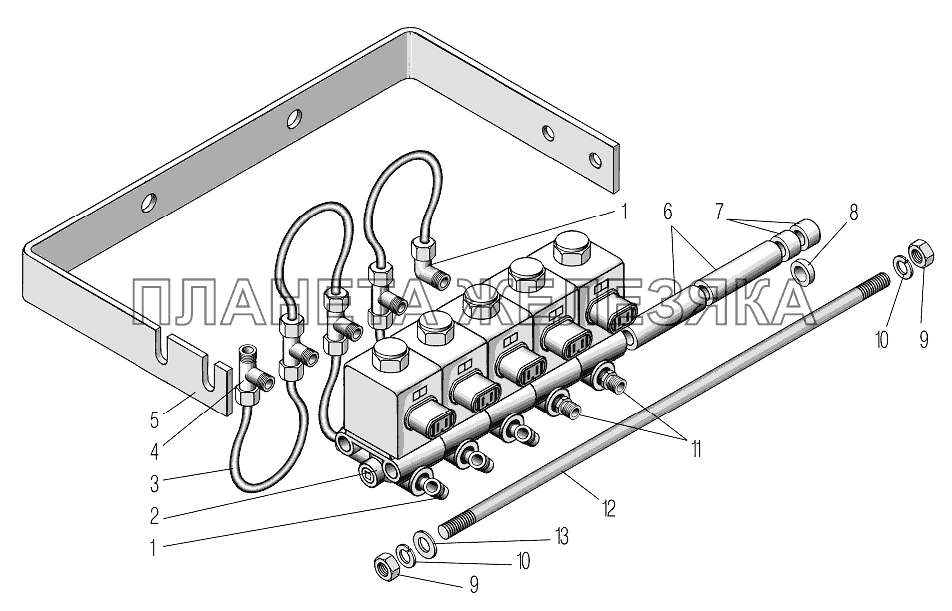 Блок электроклапанов КЭМ 10Д УРАЛ-4320-1958-70И