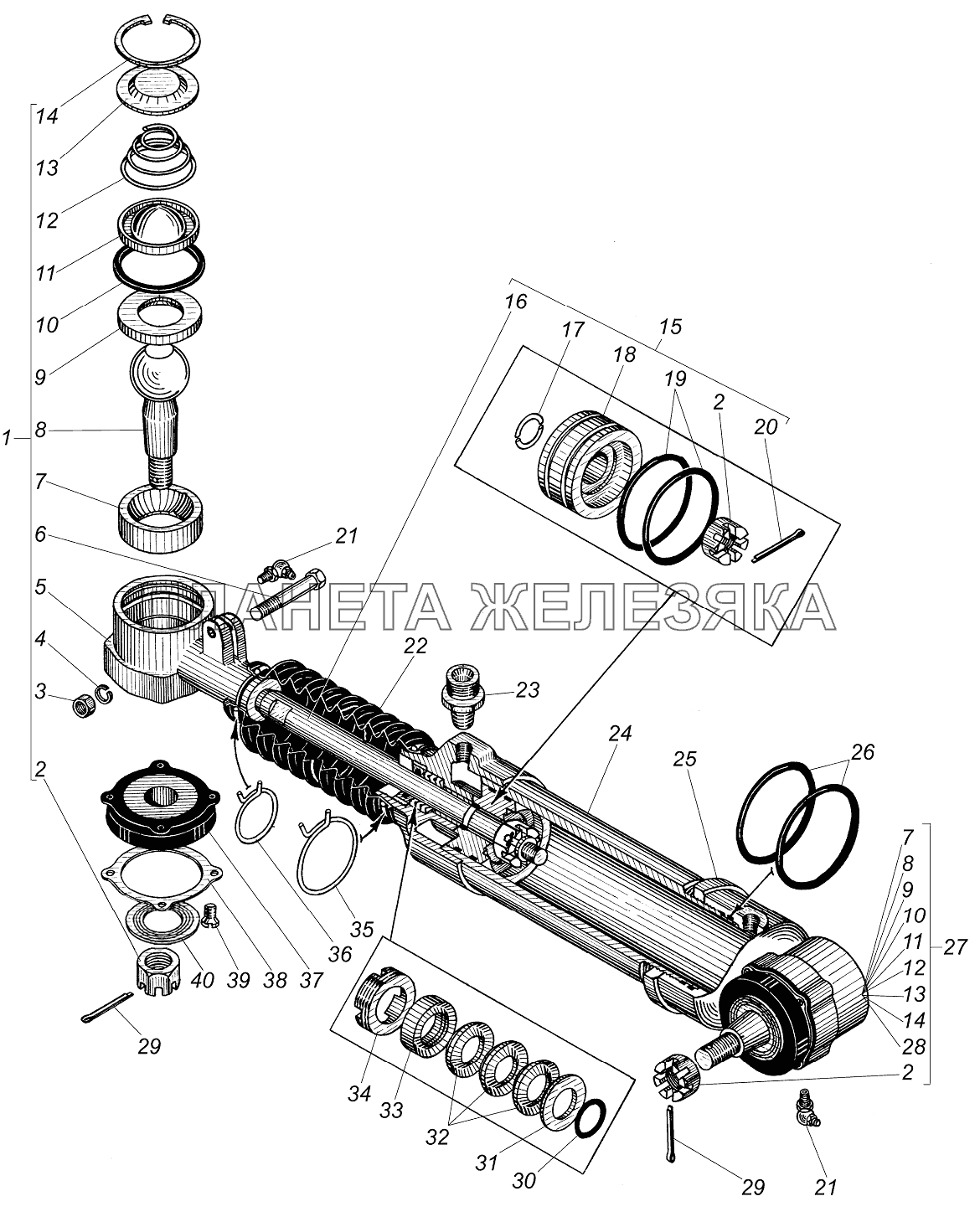 Усилительный механизм УРАЛ-43204-1153-70