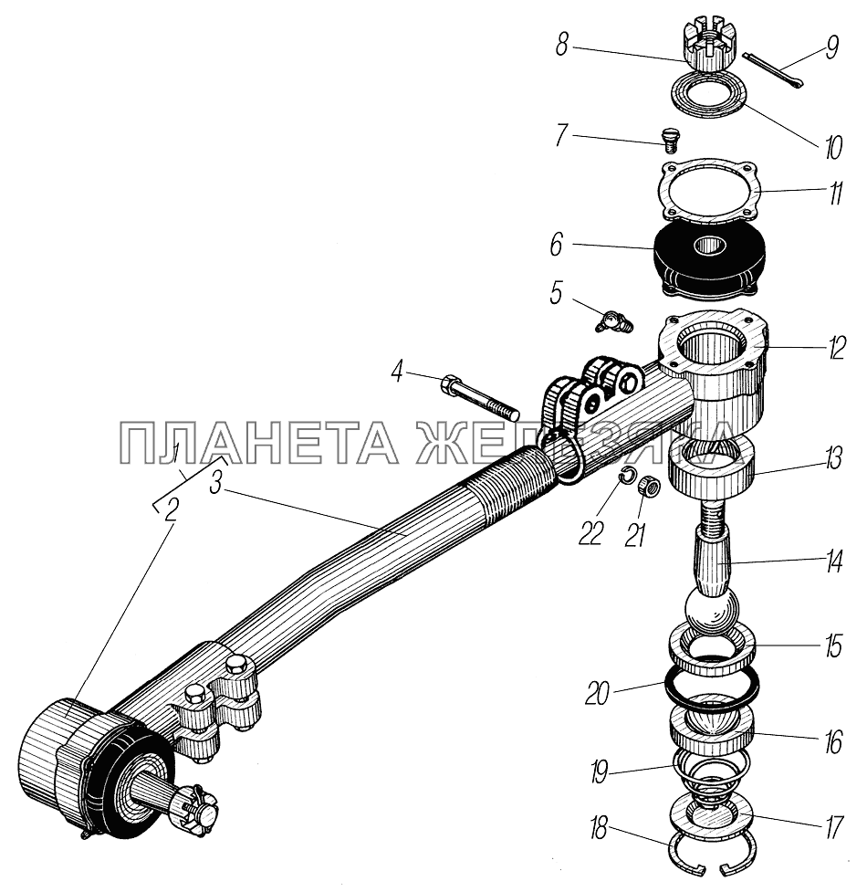 Тяга сошки рулевого управления УРАЛ-4320-1958-70И