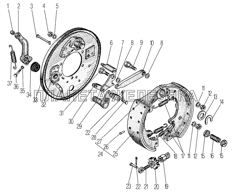 Стояночный тормоз УРАЛ-4320-1958-70И