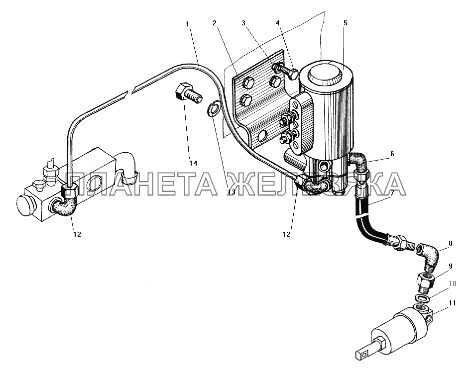 Установка клапана с трубками УРАЛ-4320-41