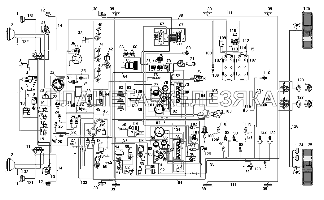 Схема электрооборудования УРАЛ-4320-41