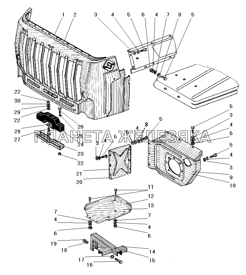 Облицовка радиатора УРАЛ-4320-41