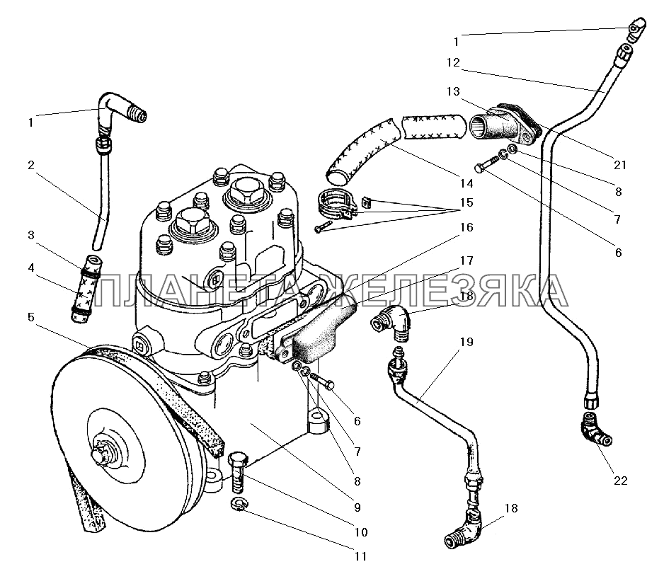 Установка компрессора УРАЛ-43206-41