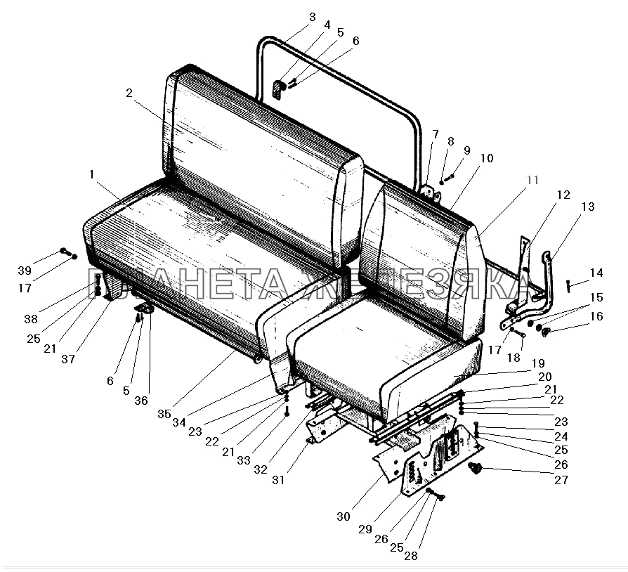Сиденья водителя и пассажиров УРАЛ-43206-41