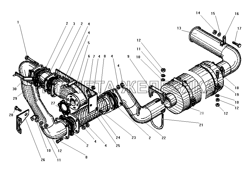 Система выпуска газов УРАЛ-43206-41