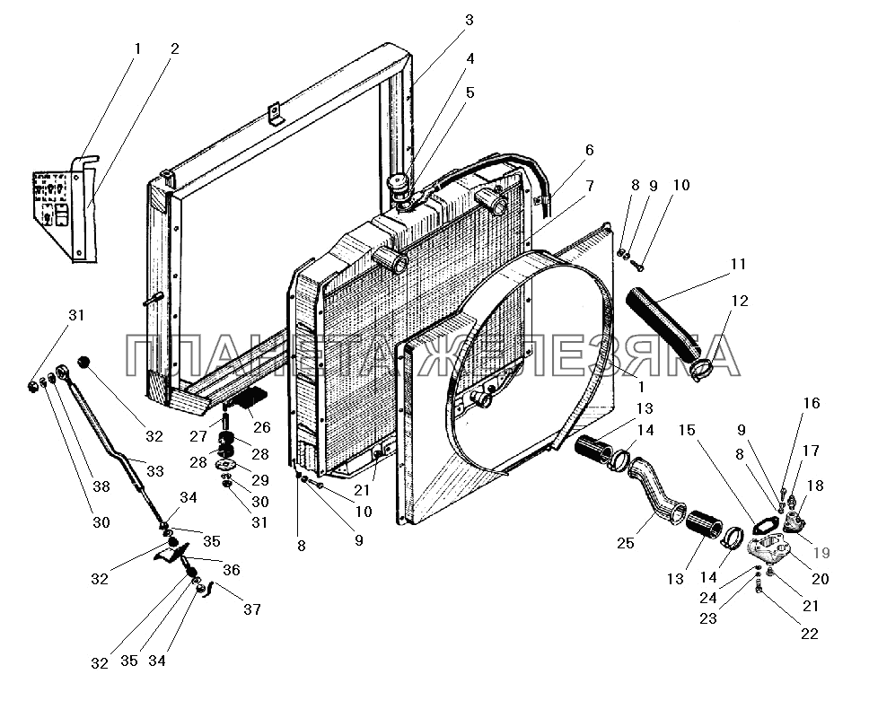 Радиатор системы охлаждения УРАЛ-43206-41