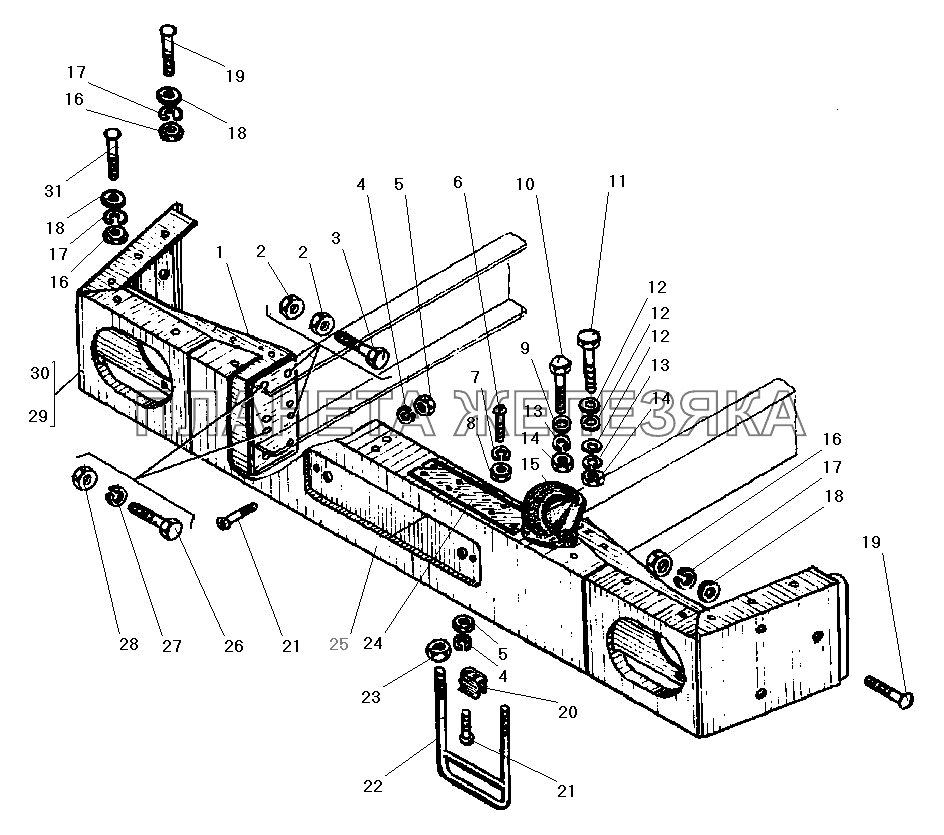 Передний буфер и буксирные крюки УРАЛ-43206-41