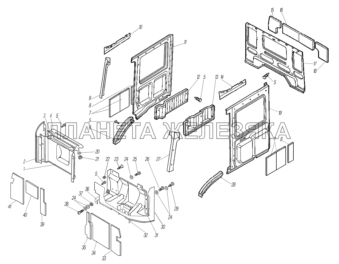 Обивка кабины УРАЛ-44202-3511-80