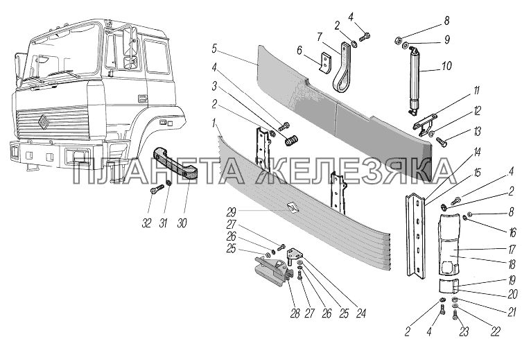 Установка наружной облицовки УРАЛ-44202-3511-80