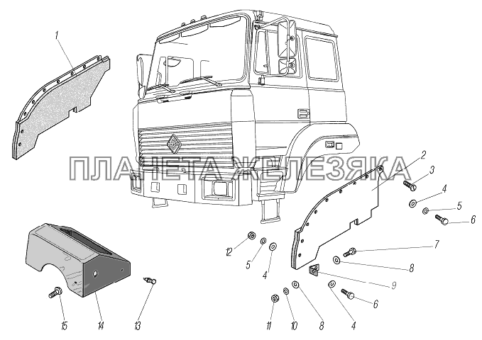 Установка шумоизоляции и накладки мотоотсека УРАЛ-44202-3511-80