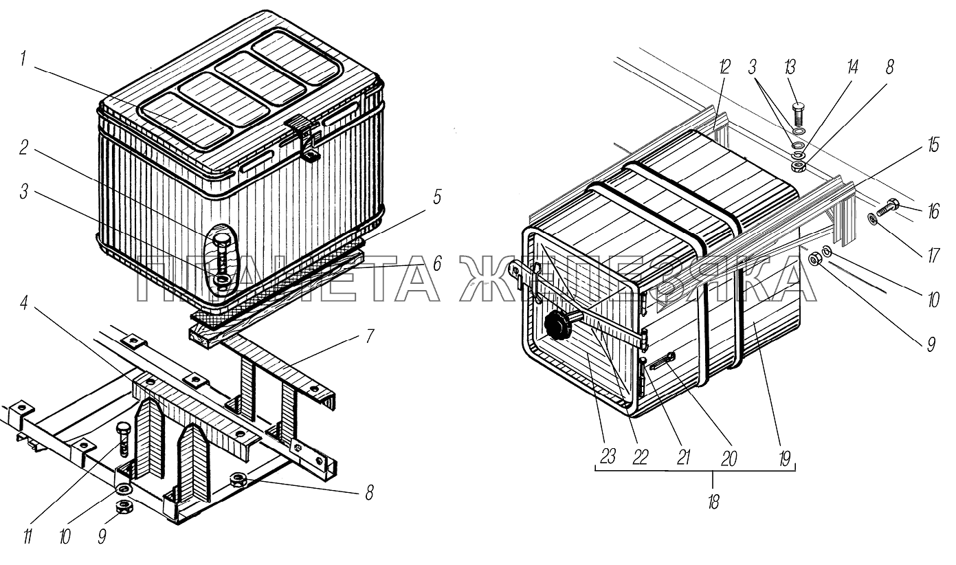 Установка инструментального ящика УРАЛ-4320-1951-58
