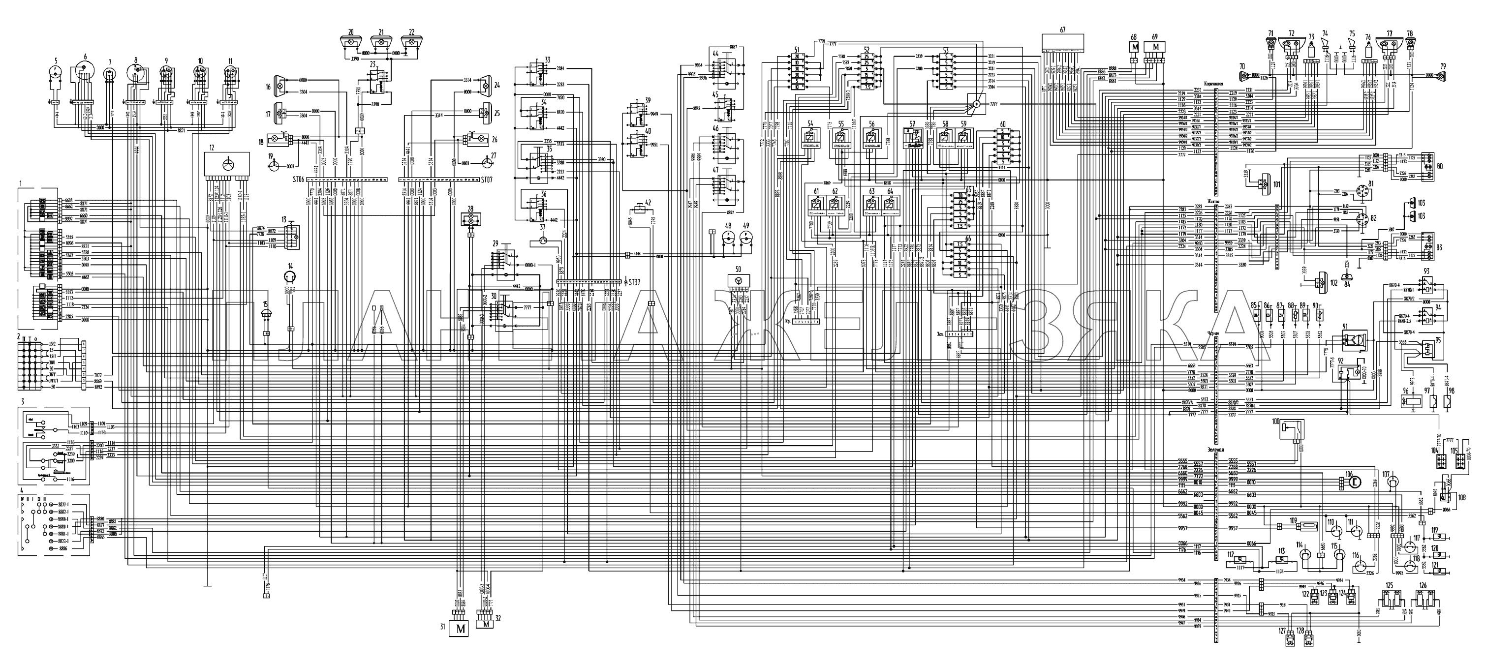 Схема электрооборудования УРАЛ-4320-1151-59