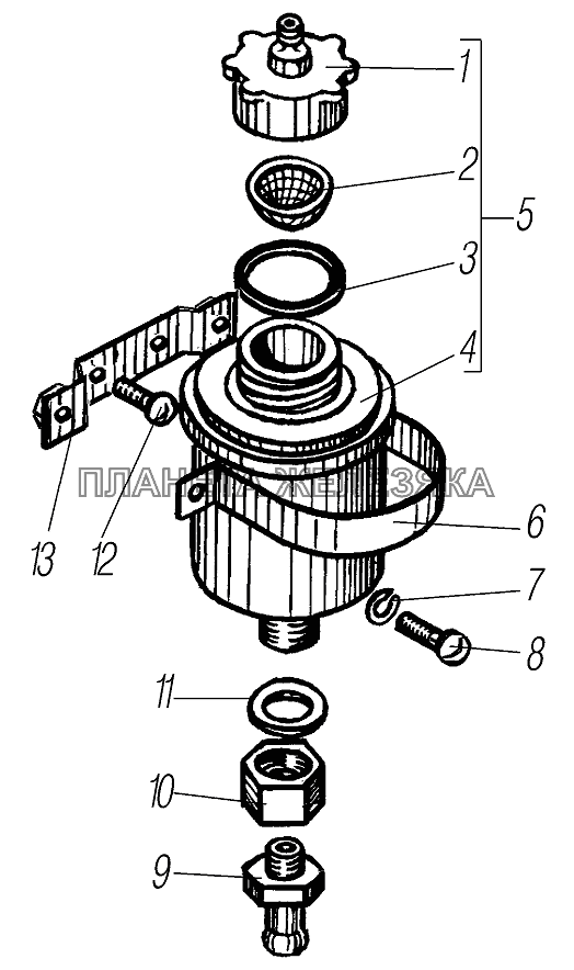 Установка бачка привода сцепления УРАЛ-4320-1951-58