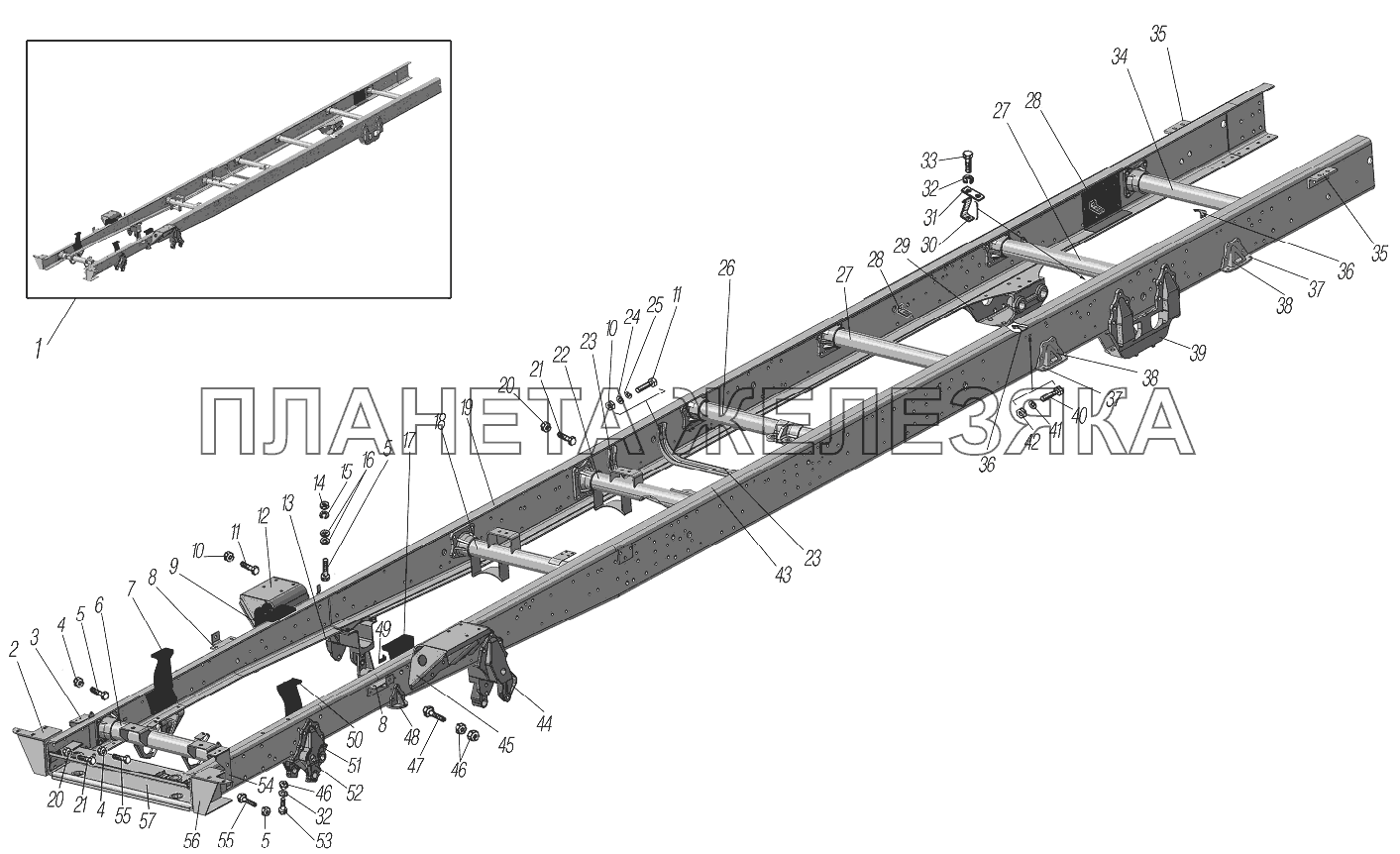 Рама на автомобили 4320-1951-58, 4320-0971-58 УРАЛ-4320-1951-58