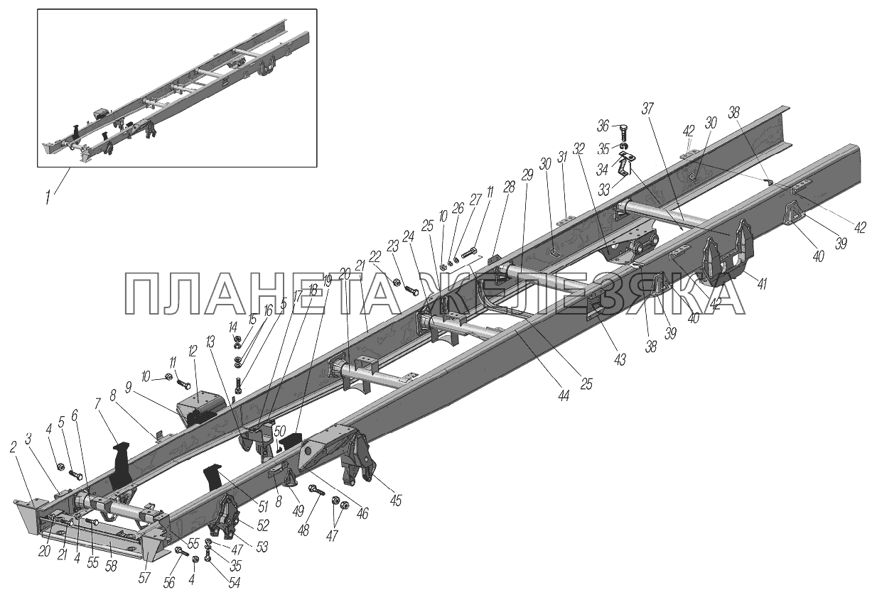 Рама на автомобили 4320-1151-59, 44202-0511-58 УРАЛ-4320-1151-59
