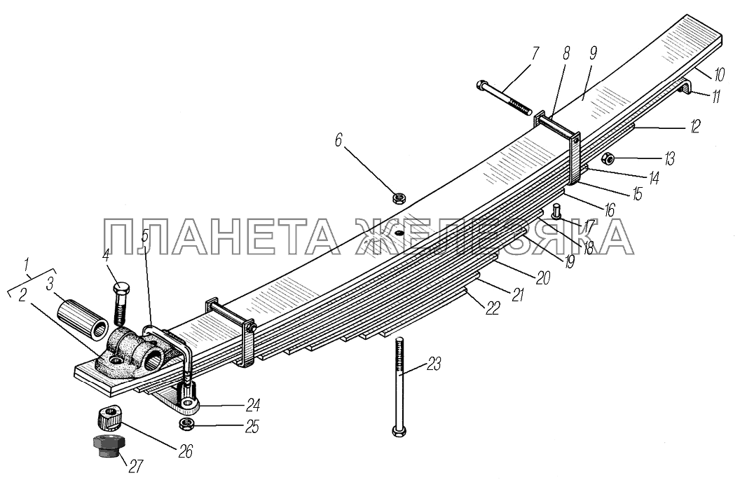 Передняя рессора УРАЛ-4320-1951-58