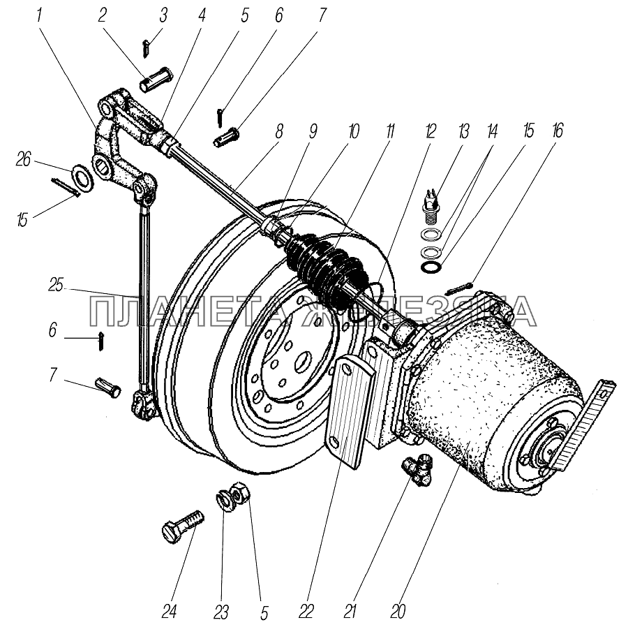 Установка тормозной камеры УРАЛ-4320-1951-58