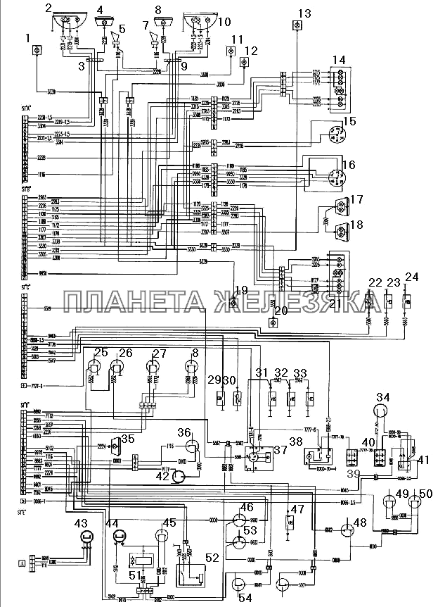 Схема подключения электрооборудования, устанавливаемого на шасси УРАЛ-532301