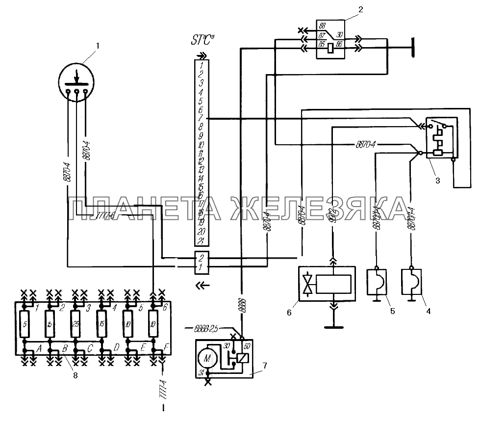Схема подключения электрофакельного устройства УРАЛ-532301
