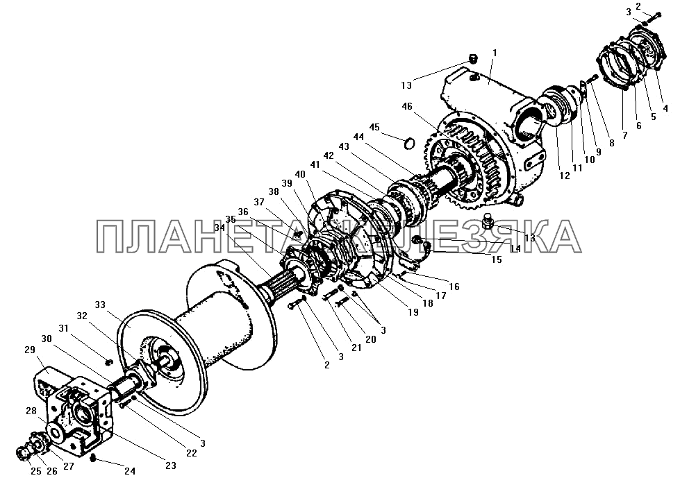 Детали редуктора лебедки УРАЛ-532301