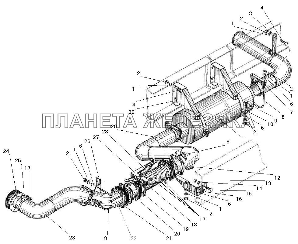 Система выпуска газов УРАЛ-532301