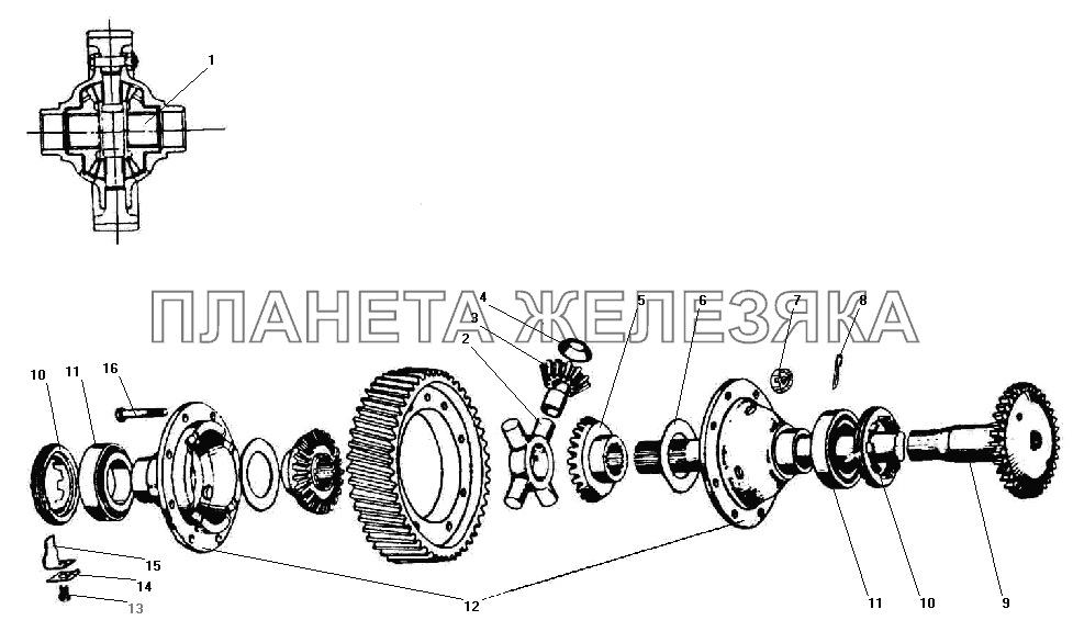 Дифференциал и полуось УРАЛ-532301