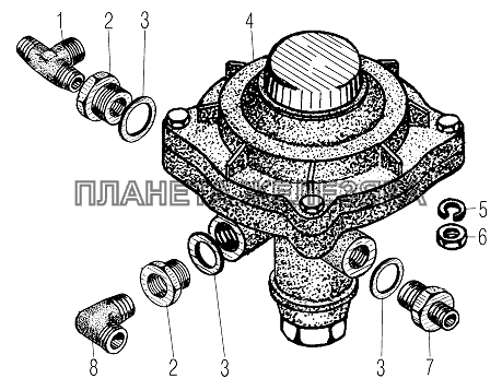 Установка крана управления тормозами прицепа для автомобилей Урал 532361 и 532362 УРАЛ-532361