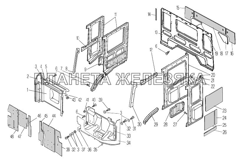 Обивка кабины УРАЛ-532361