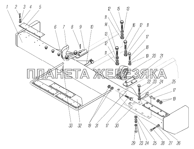 Передний буфер и буксирные крюки УРАЛ-532361