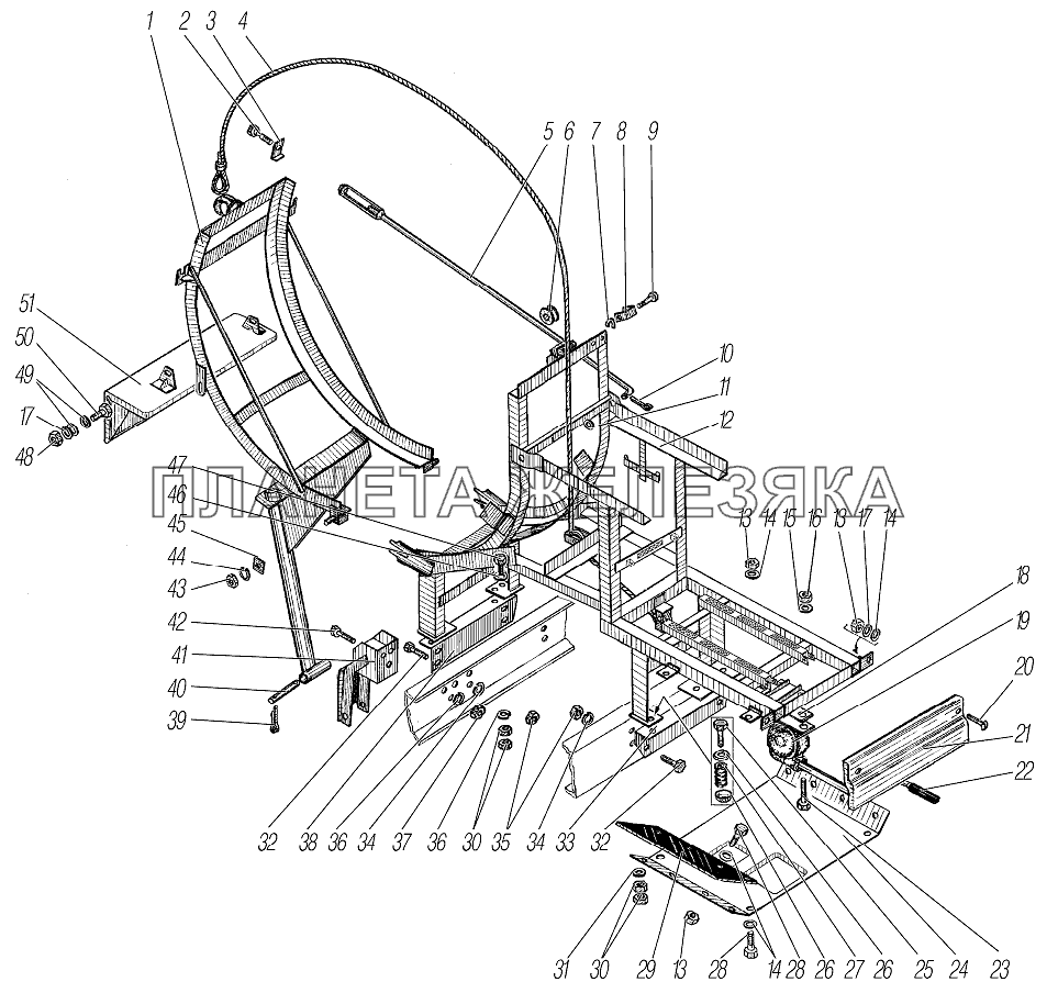 Вертикальный держатель запасного колеса для автомобилей Урал 532362 УРАЛ-532361