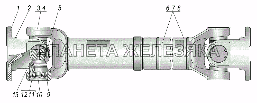 Вал карданный заднего (переднего, среднего) моста УРАЛ-55571-1121-70