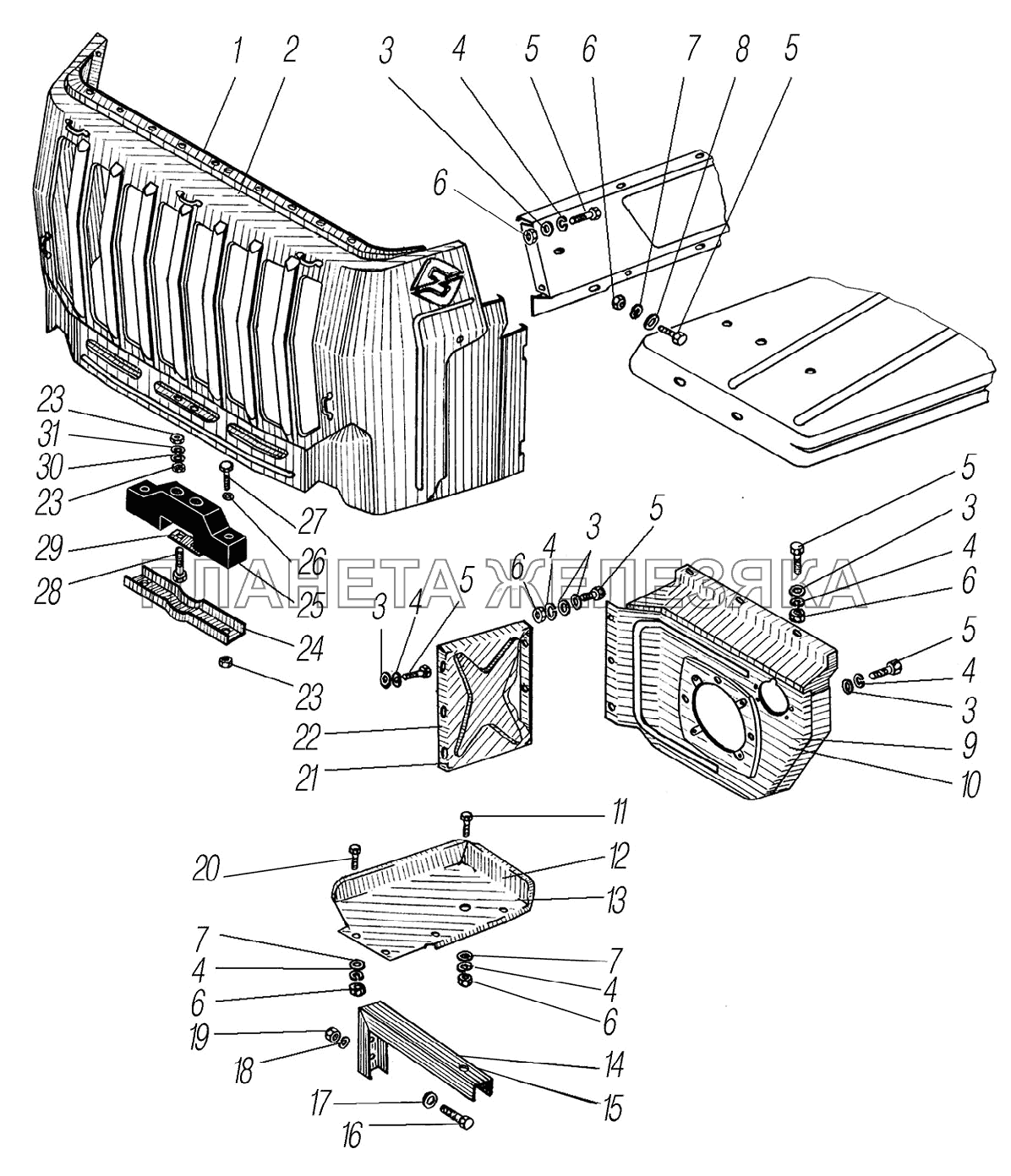 Облицовка радиатора УРАЛ-55571-1121-70