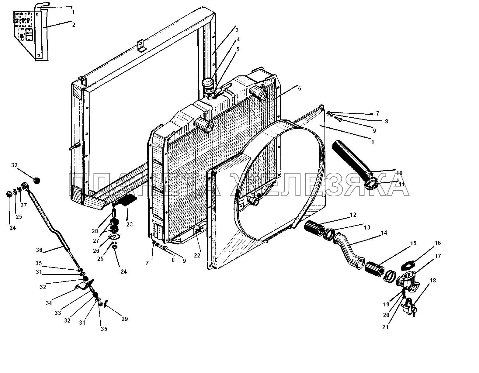 Радиатор системы охлаждения УРАЛ-55571-30