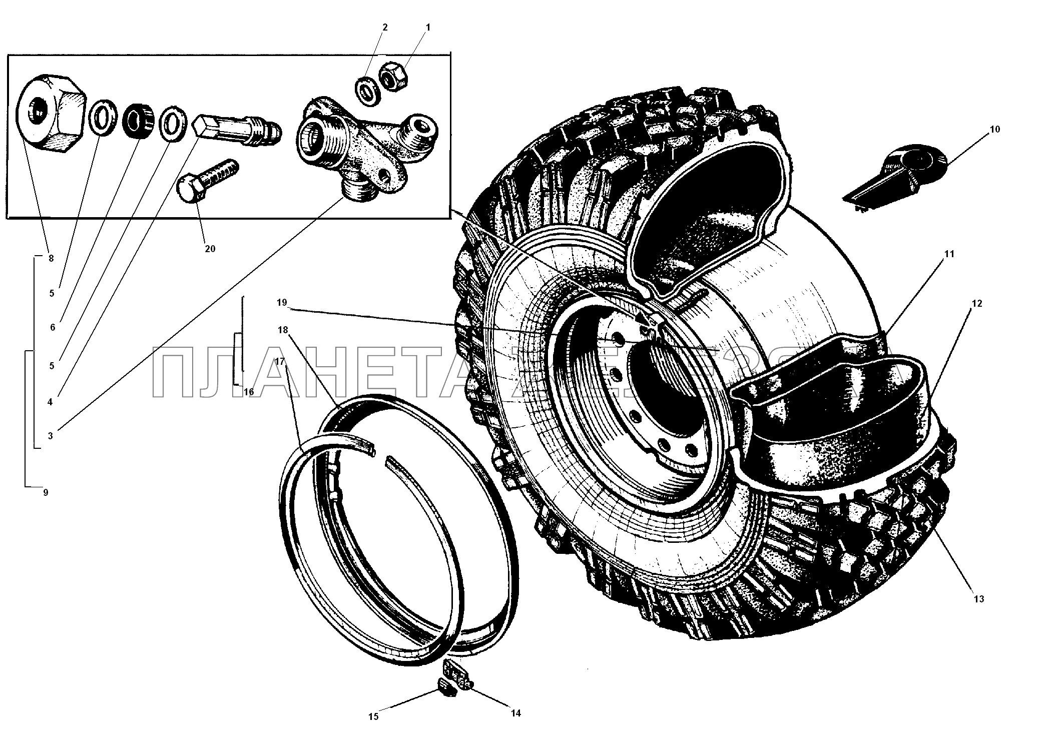 Колесо и шина УРАЛ-55571-30