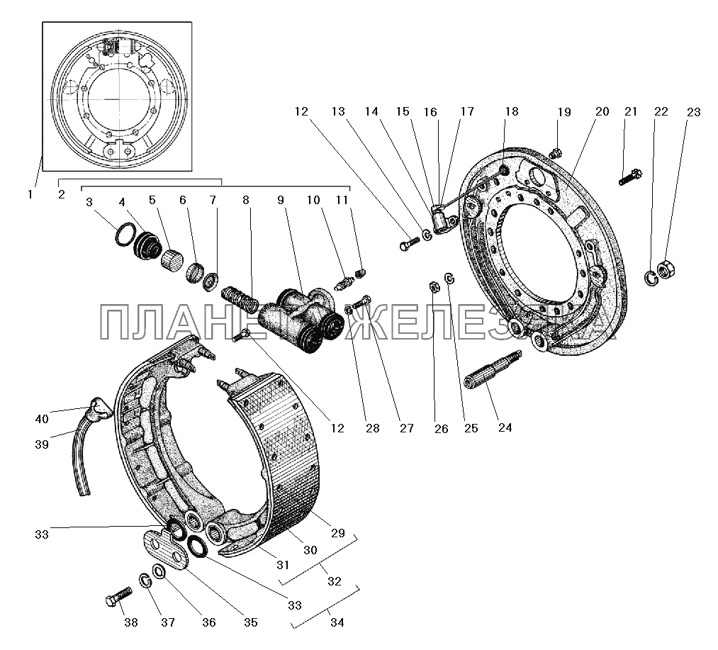 Рабочий тормоз УРАЛ-55571-40