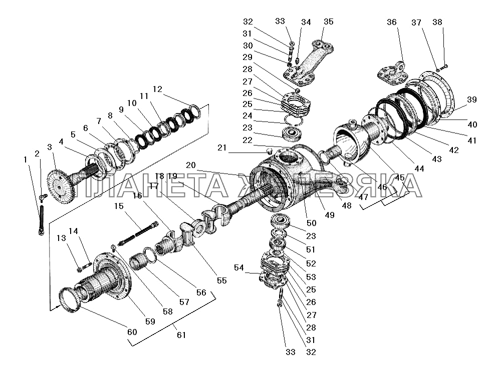 Передний мост УРАЛ-55571-40