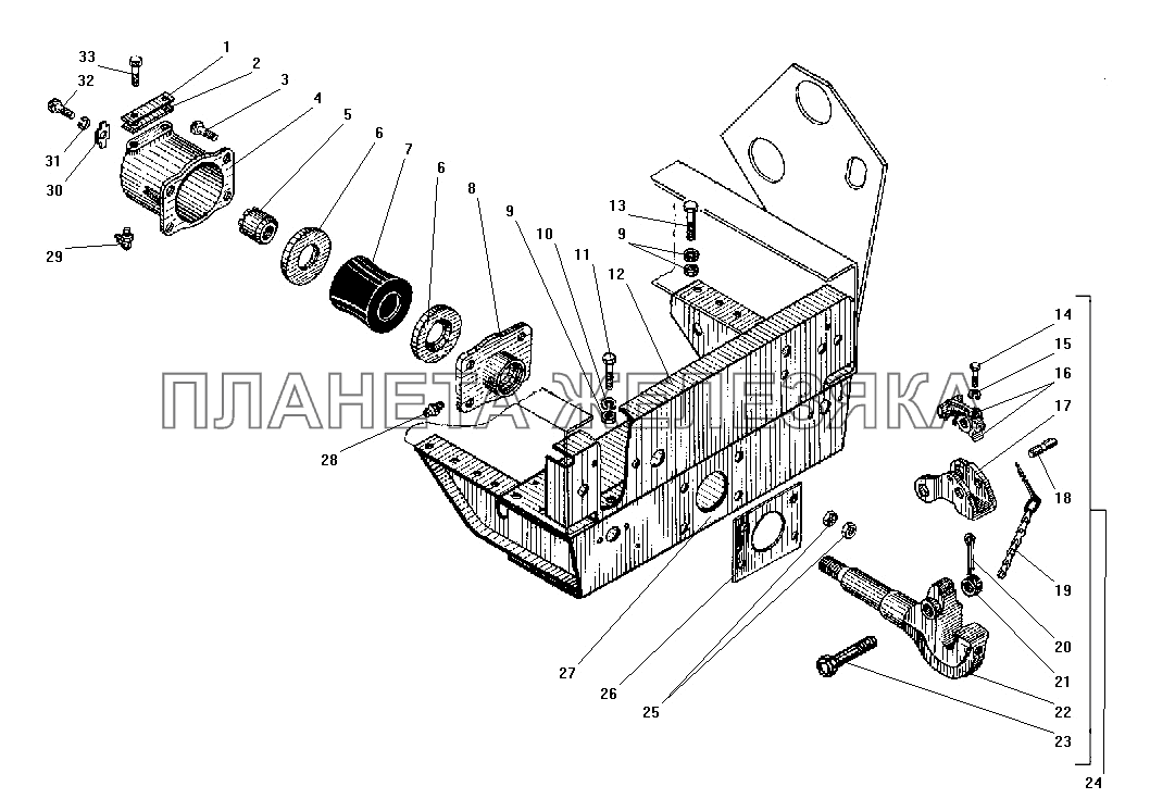 Буксирный прибор для автомобиля 55571-40 УРАЛ-55571-40