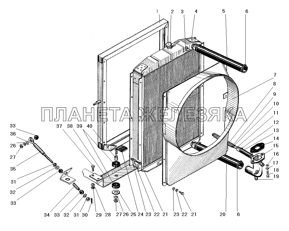 Радиатор системы охлаждения УРАЛ-63674