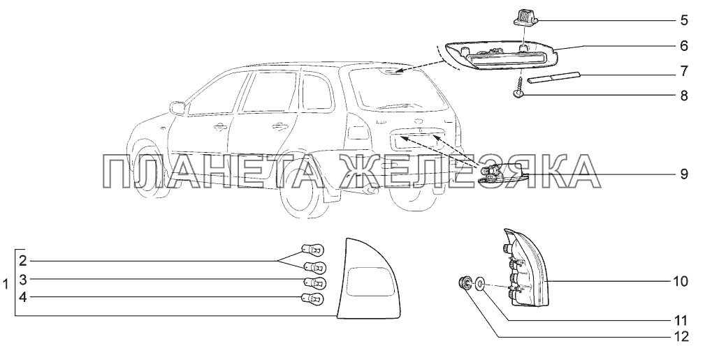 Приборы световые задние LADA-1117, 1118, 1119