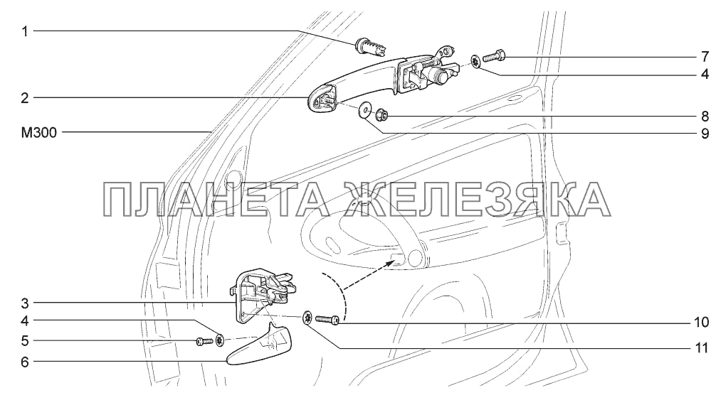 Ручки передних дверей LADA-1117, 1118, 1119