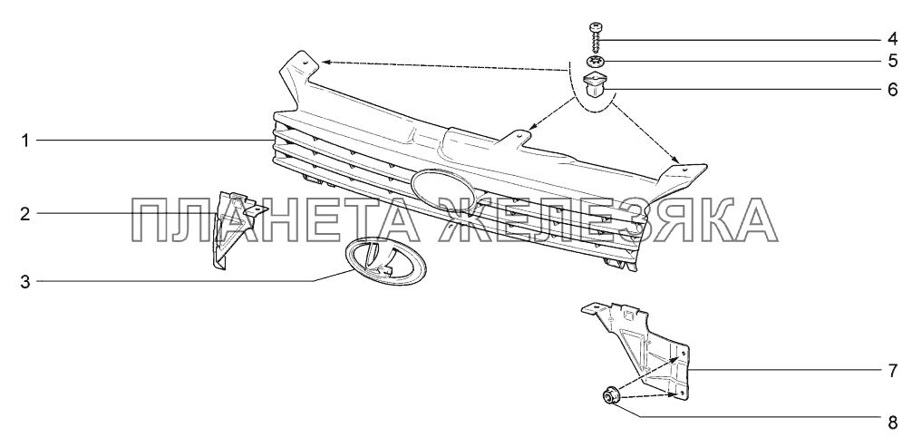 Облицовка радиатора LADA-1117, 1118, 1119