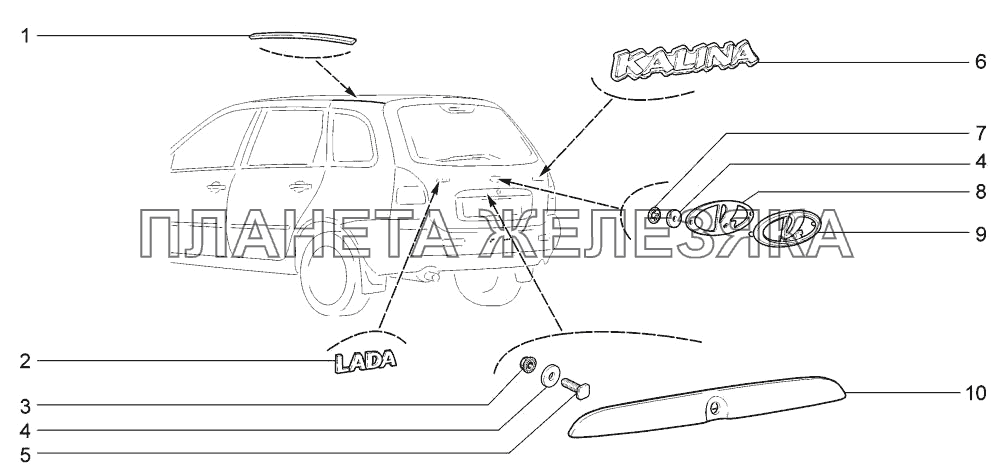 Орнаменты и накладки облицовочные LADA-1117, 1118, 1119