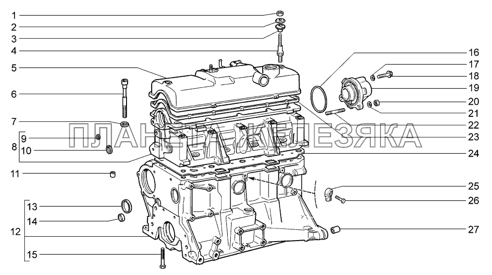 Блок цилиндров и головка блока LADA-1117, 1118, 1119