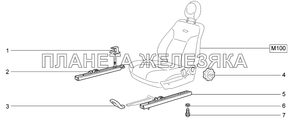 Механизм установки передних сидений LADA-1119 Sport