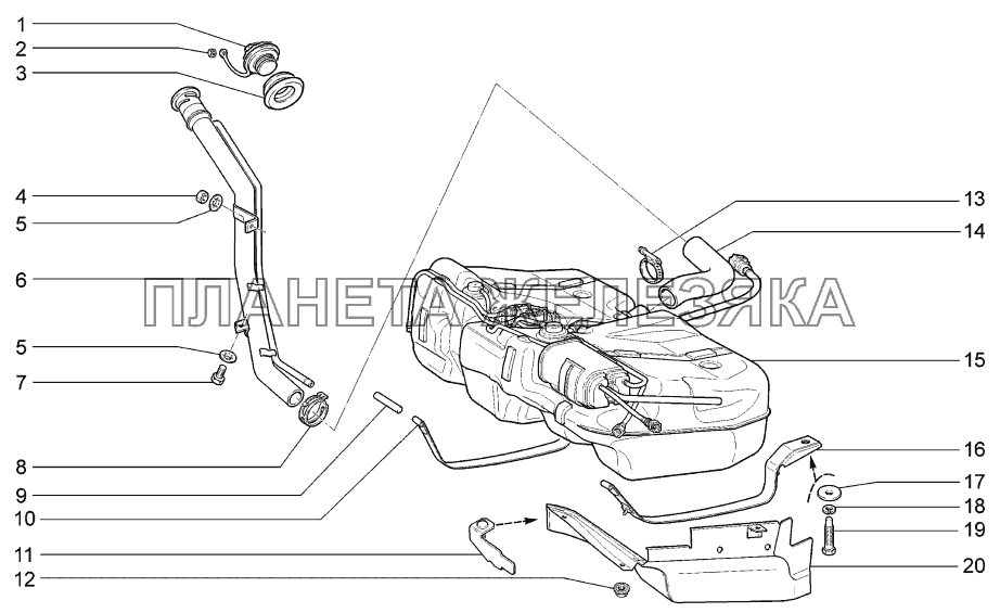 Бак топливный LADA-1119 Sport