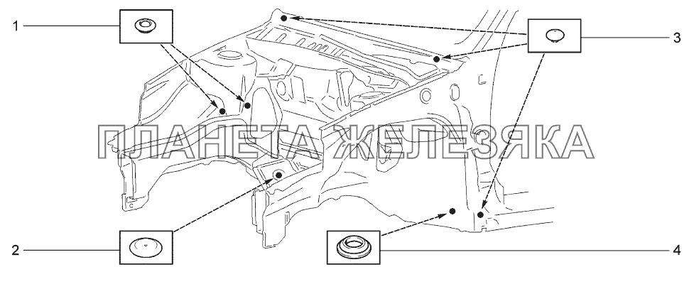 Схема установки заглушек LADA-1119 Sport