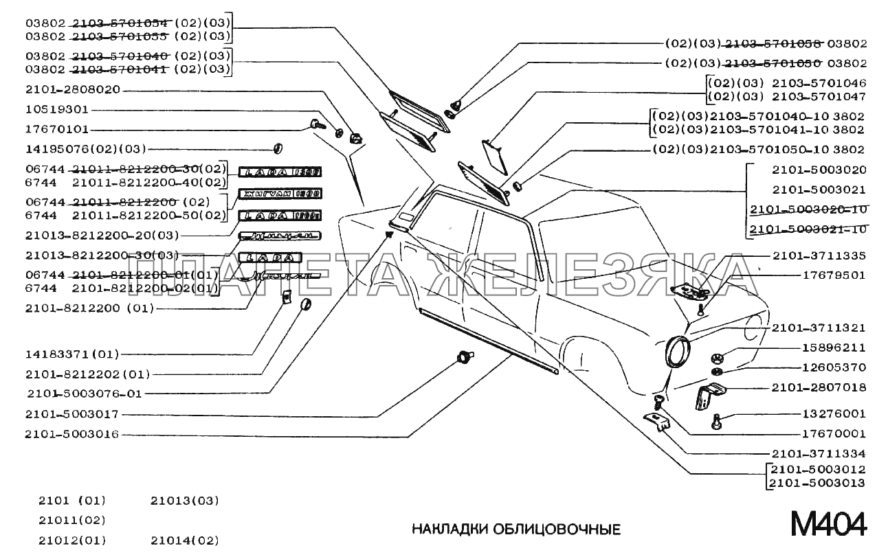 Накладки облицовочные ВАЗ-2102