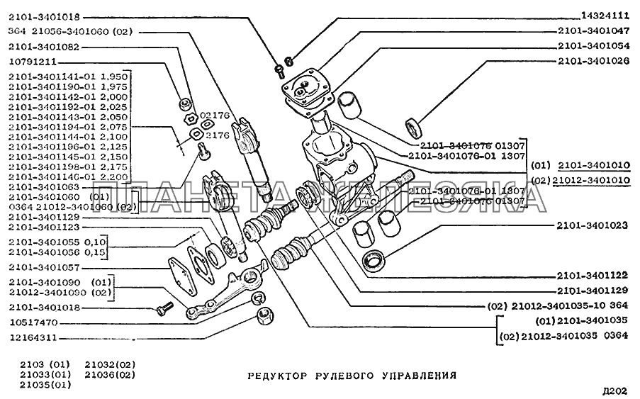 Редуктор рулевого управления ВАЗ-2103