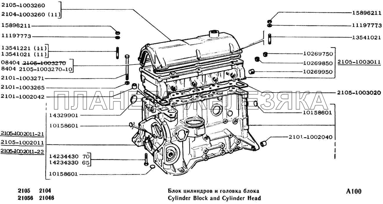 Блок цилиндров и головка блока ВАЗ-2104, 2105